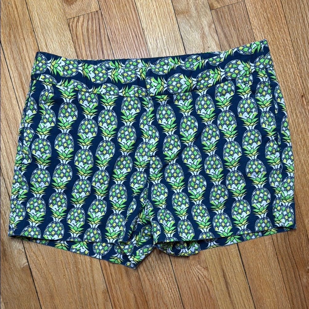 Banana Republic Shorts Women's Blue and Green Linen Pineapple Shorts Size 4